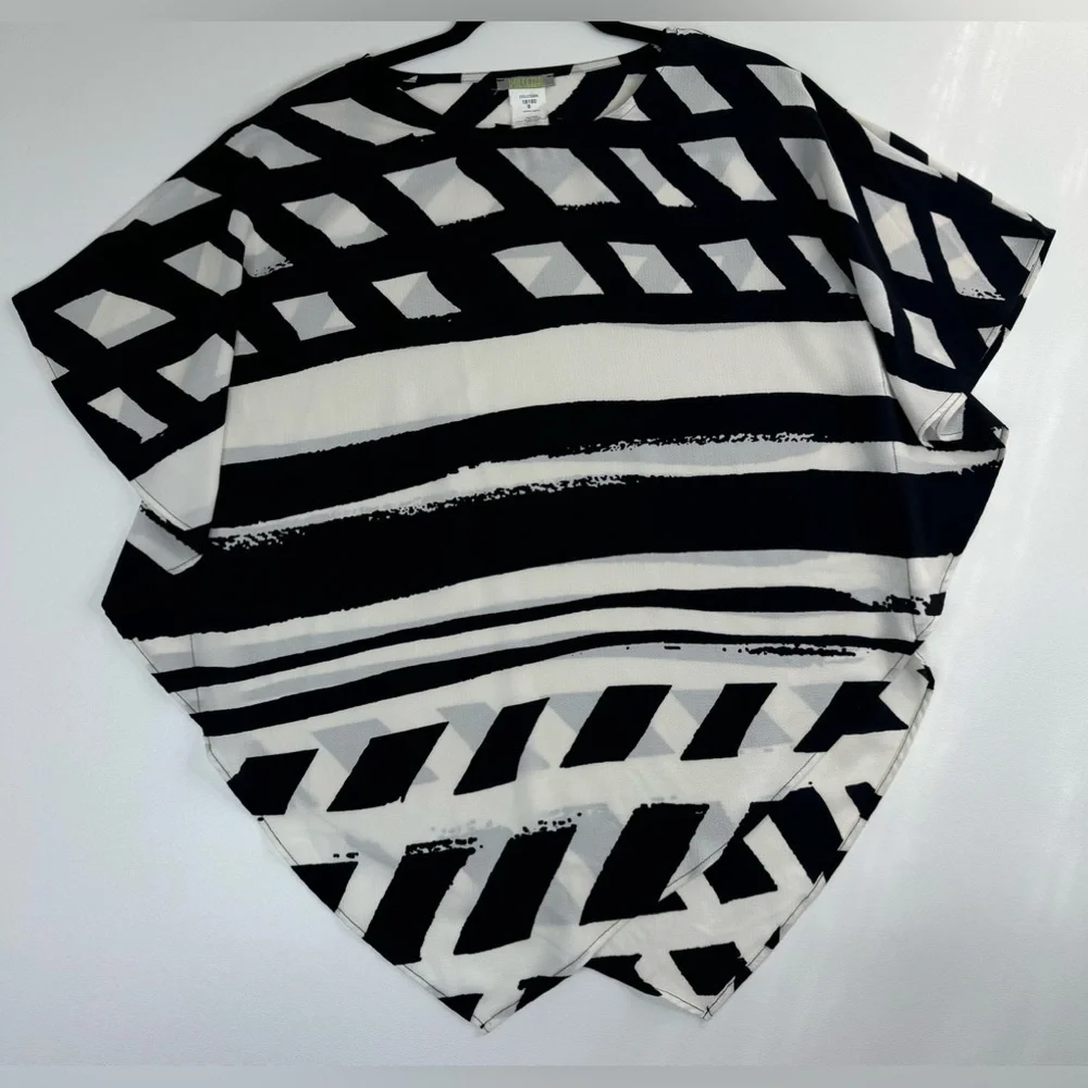 Dolcezza Batwing Asymmetrical Draped Sleeve Blouse Size Small - Picture 7 of 7